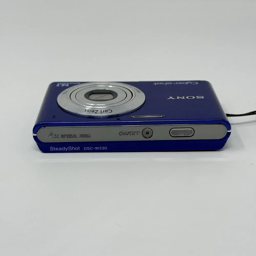 Sony Cyber Shot DSC-W330 14.1MP Electric Blue Camera Battery SD Case Tested